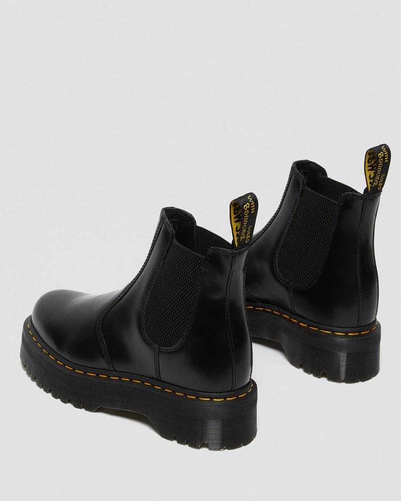 Dr Martens 2976 Polished Smooth Platform Chelsea Støvler Dame Svarte | Norge 655ILH